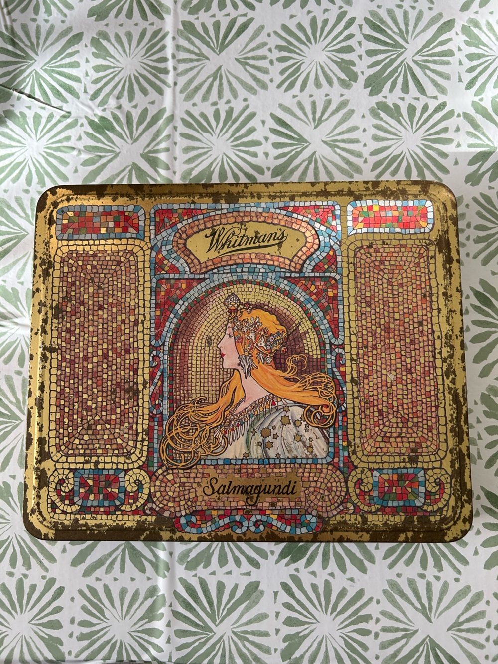 Whitman's Gold and Red Salmagundi Decorative Wall Tin Art